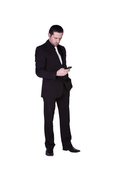 Businessman Texting On His Cell Phone — Stock Photo, Image