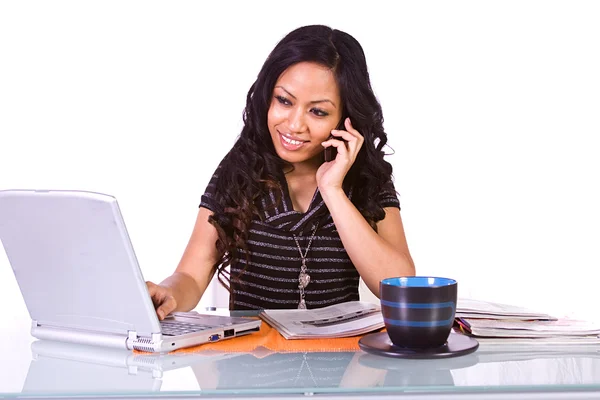 Businesswoman at His Desk Working — Stock Photo, Image