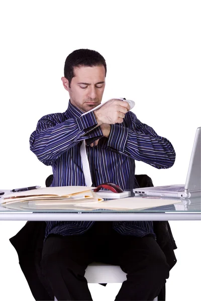 Businessman at His Desk Working — Stock Photo, Image