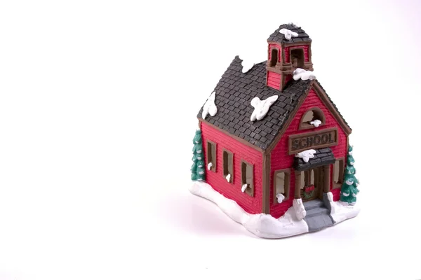 Karácsonyi dekoráció ház - iskola — Stock Fotó