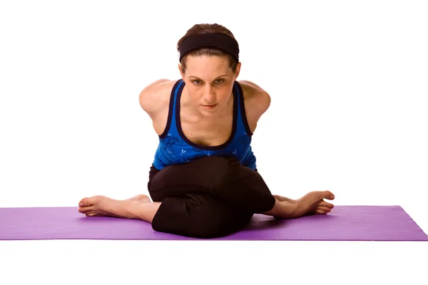 Žena v pozici jógy — Stock fotografie