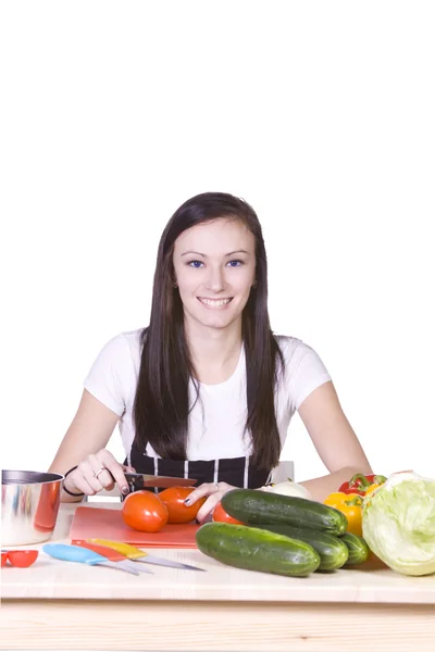 Cute tiener bereiden van voedsel — Stockfoto