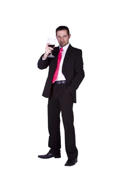 Geschäftsmann feiert mit einem Glas — Stockfoto