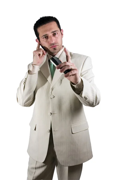 Pda の携帯電話上のビジネスマン — ストック写真