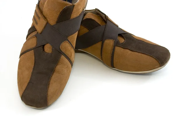 Geïsoleerde moderne brown sport schoenen — Stockfoto