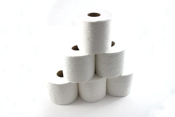 stock image Isolated Toilet Papers forming a Pyramid