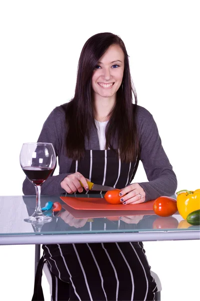 Beautiful Girl with an Apron — Stock Photo, Image