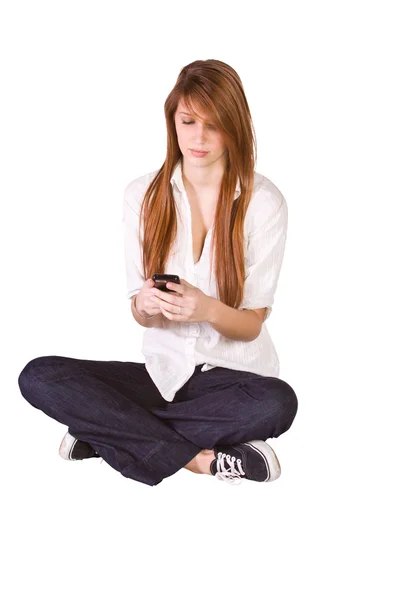 Beautiful Girl Texting Stock Photo