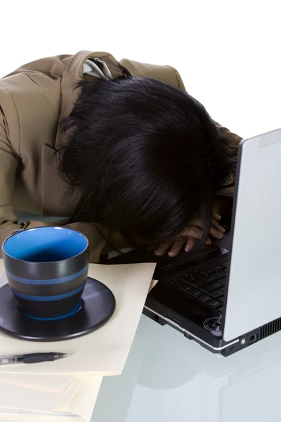 College Student Sleeping on her Desk — Stock Photo, Image