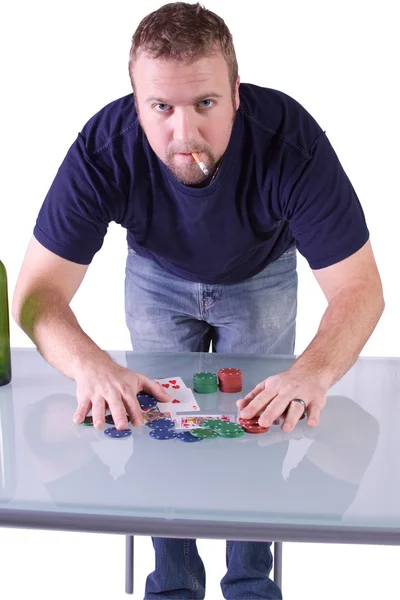 Man with a Royal Flush — Stock Photo, Image