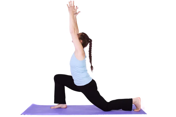 Femme en position de yoga — Photo