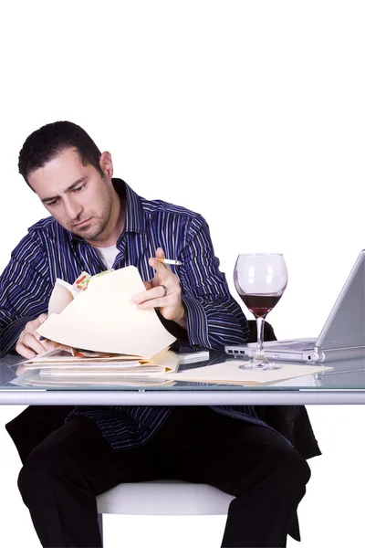 Businessman at His Desk Working — Stock Photo, Image