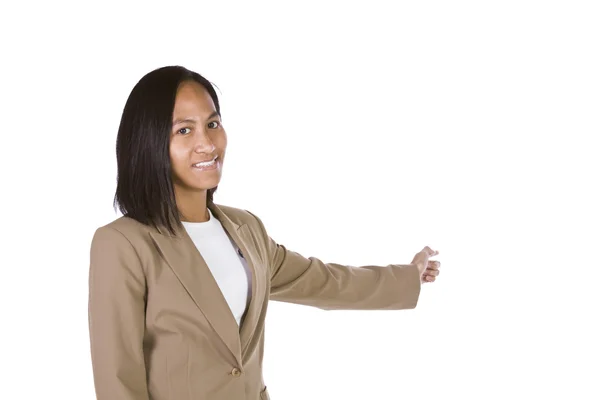Businesswoman Pointing — Stok fotoğraf