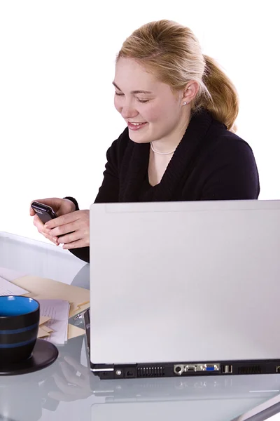 Businesswoman at His Desk Working — Stock Photo, Image