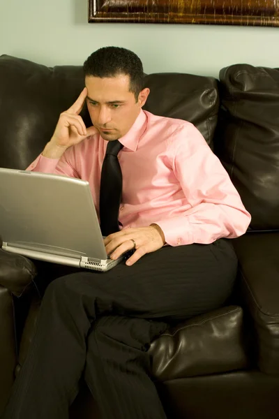 Businessman Working on the Couch — Stock Photo, Image