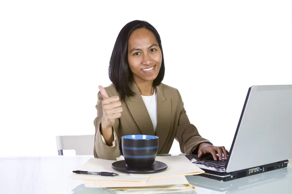 Beautiful Woman Giving the Thumbs Up — Stock Photo, Image