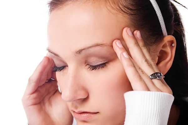 Woman with a Headache — Stock Photo, Image