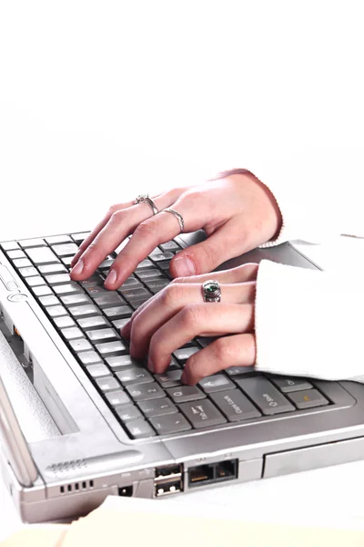 Close up on a Girl's hands typing — Stock Photo, Image