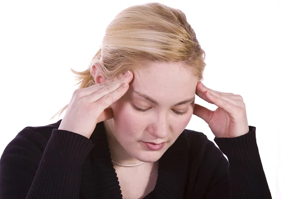 Γυναίκα με πονοκέφαλο. — Φωτογραφία Αρχείου