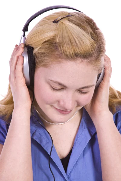 Cute Girl Listening to Music — Stock Photo, Image