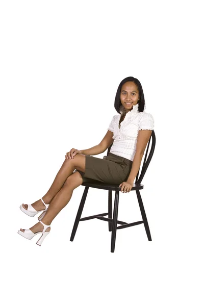 Künstlerisches Bild einer sitzenden Frau — Stockfoto