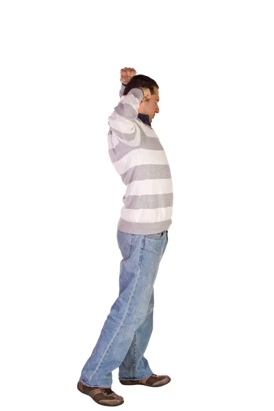 Casual homem alongamento — Fotografia de Stock