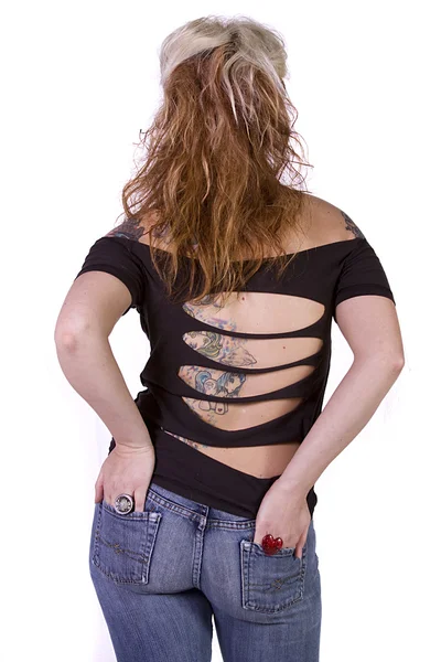 Back of a Girl in Jeans — Stock Photo, Image