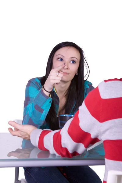Boy and Girl on a Date Fighting — Stock Photo, Image