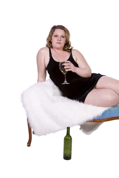 Beautiful Woman Drinking Wine — Stock Photo, Image