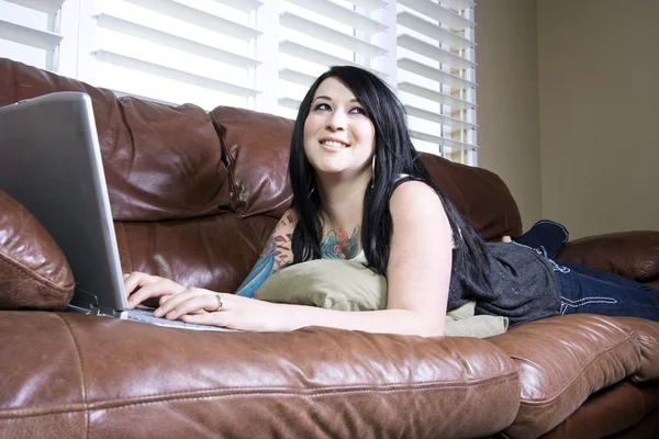 Woman on the Couch — Stock Photo, Image