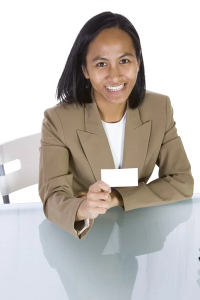 Bizneswoman przy biurku — Zdjęcie stockowe
