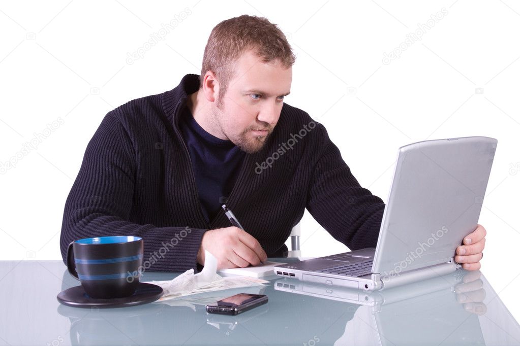 Young Casual Businessman Working