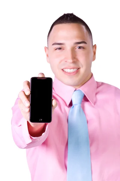 Бизнесмен с сотовым телефоном — стоковое фото