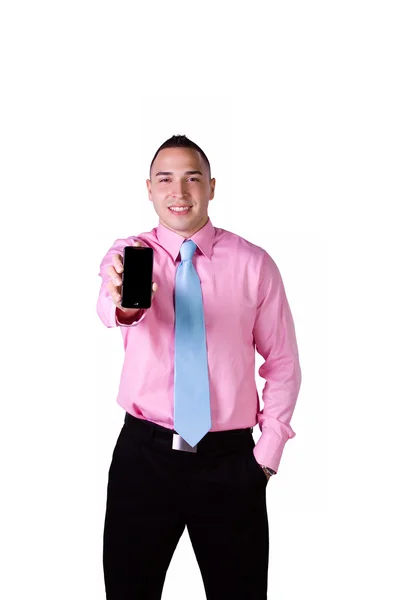 Бизнесмен с сотовым телефоном — стоковое фото