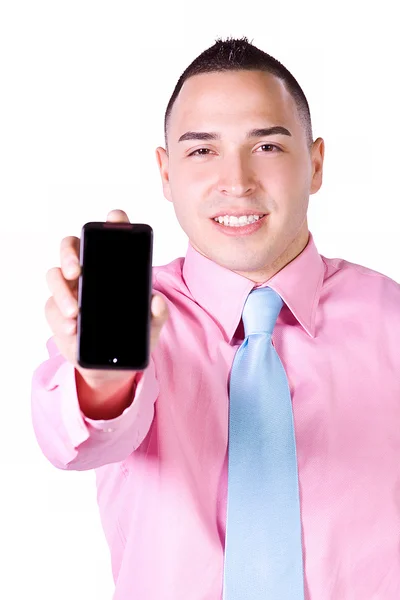 Zakenman met een mobiele telefoon — Stockfoto