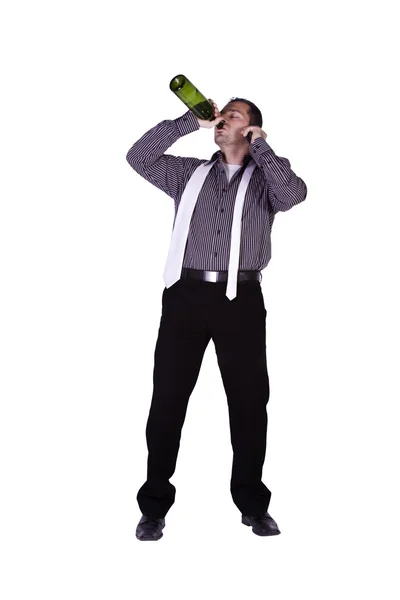 Businessman drinking straight — Stock Photo, Image
