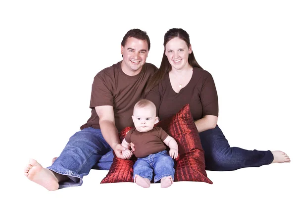 Feliz retrato familiar con madre, padre e hijo — Foto de Stock