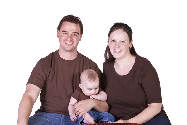 Gelukkig familie portret met moeder, vader en zoon — Stockfoto