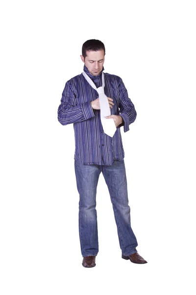 Casual Man Dressing Up — Stock Photo, Image