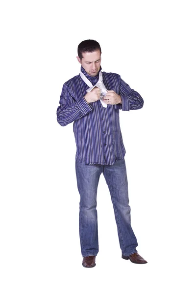 Casual Man Dressing Up — Stock Photo, Image