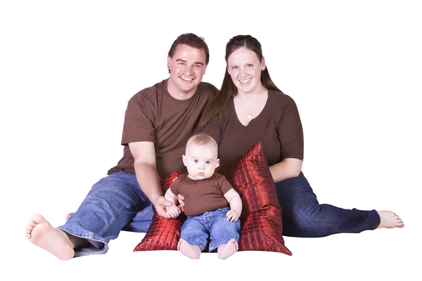Szczęśliwej portret rodziny matka, ojciec i syn — Zdjęcie stockowe