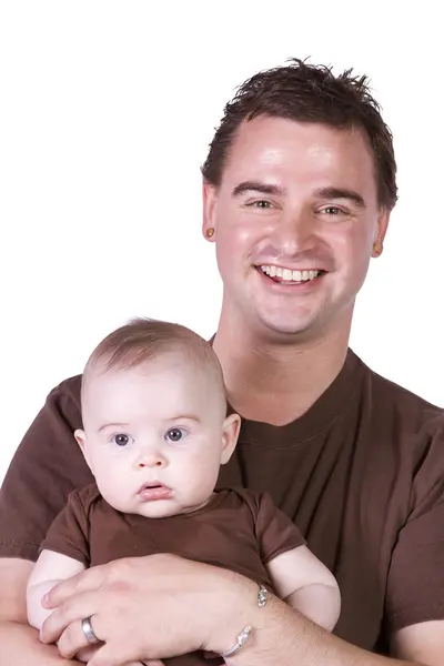Baba ve oğul poz — Stok fotoğraf
