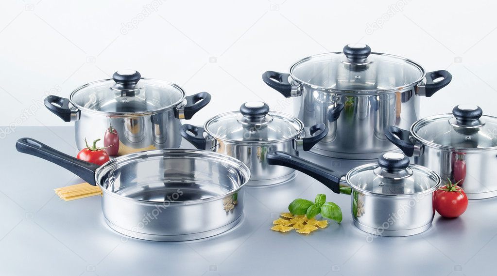 Stainless Steel Pots And Pans Stock Photo Ajafoto 2759183   Depositphotos 2759183 Stock Photo Stainless Steel Pots And Pans 