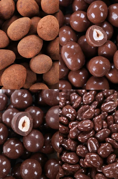 Chocolate covered nuts — Stock Photo, Image