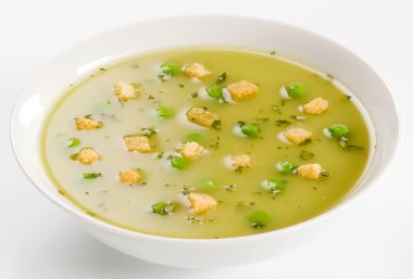 Pea Soup with Croutons clipart