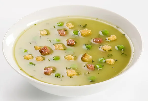 Pea Soup with Bacon — Stock Photo, Image