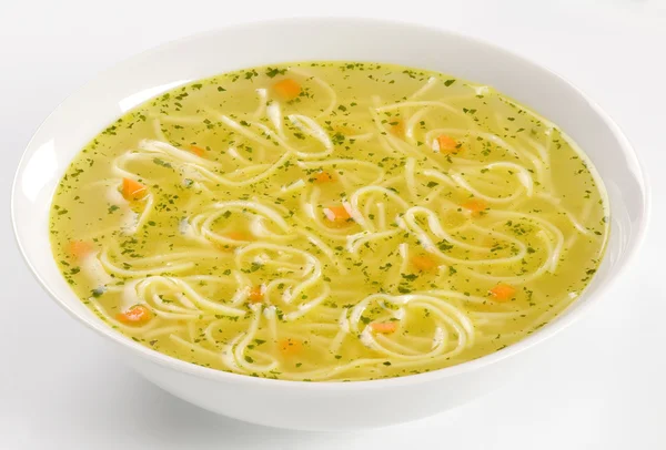 Chicken stock with noodles — Stock Photo, Image