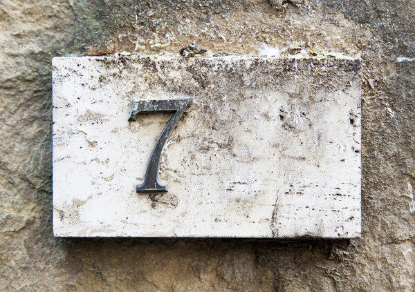 Block number on a wall