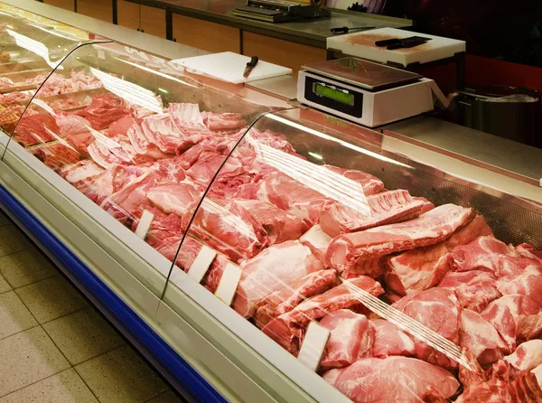 Selection of meat at a butcher shop — Stock Photo, Image