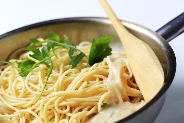 Spaghetti in a saucepan — Stock Photo, Image
